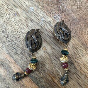 Unique Clip On Earrings with Salamander